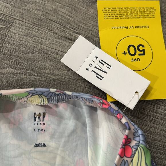 NWT GAP Girls' Floral Rashguard Swim Set - Size 10 - Picture 8 of 9